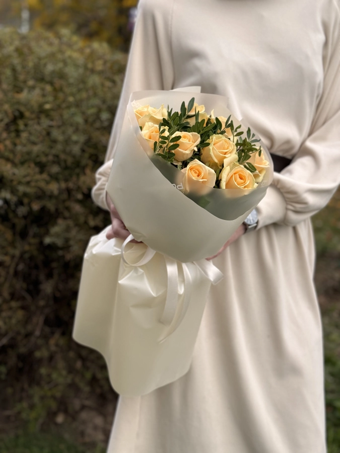 Картинка Букет из 9 роз "Нежность" 40 см