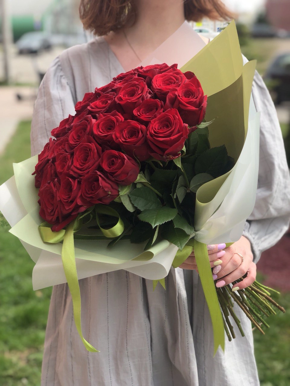 Картинка Букет из 25 роз "Престиж" 40 см