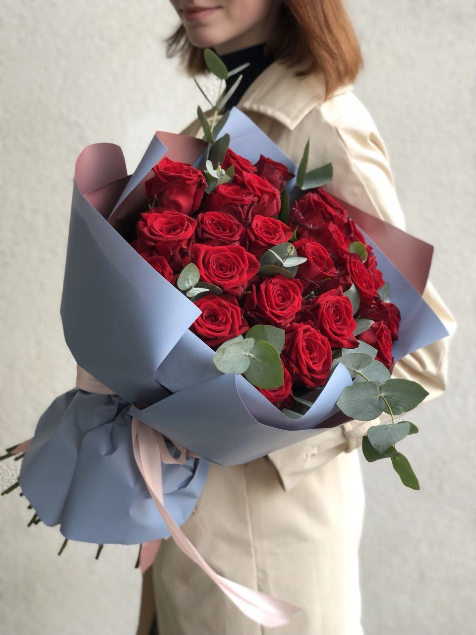 Картинка Букет из 25 роз "Брайтон" 60 см