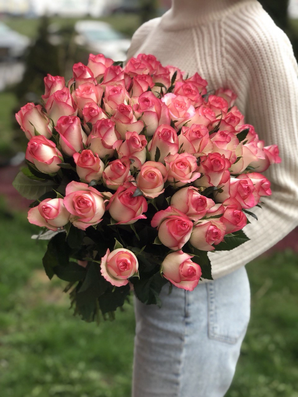 Картинка Букет из 51 розы Джумилия 50 см