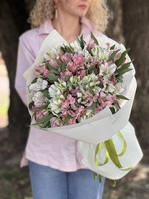 Картинка Букет из 23 альстромерий "Лазурь"