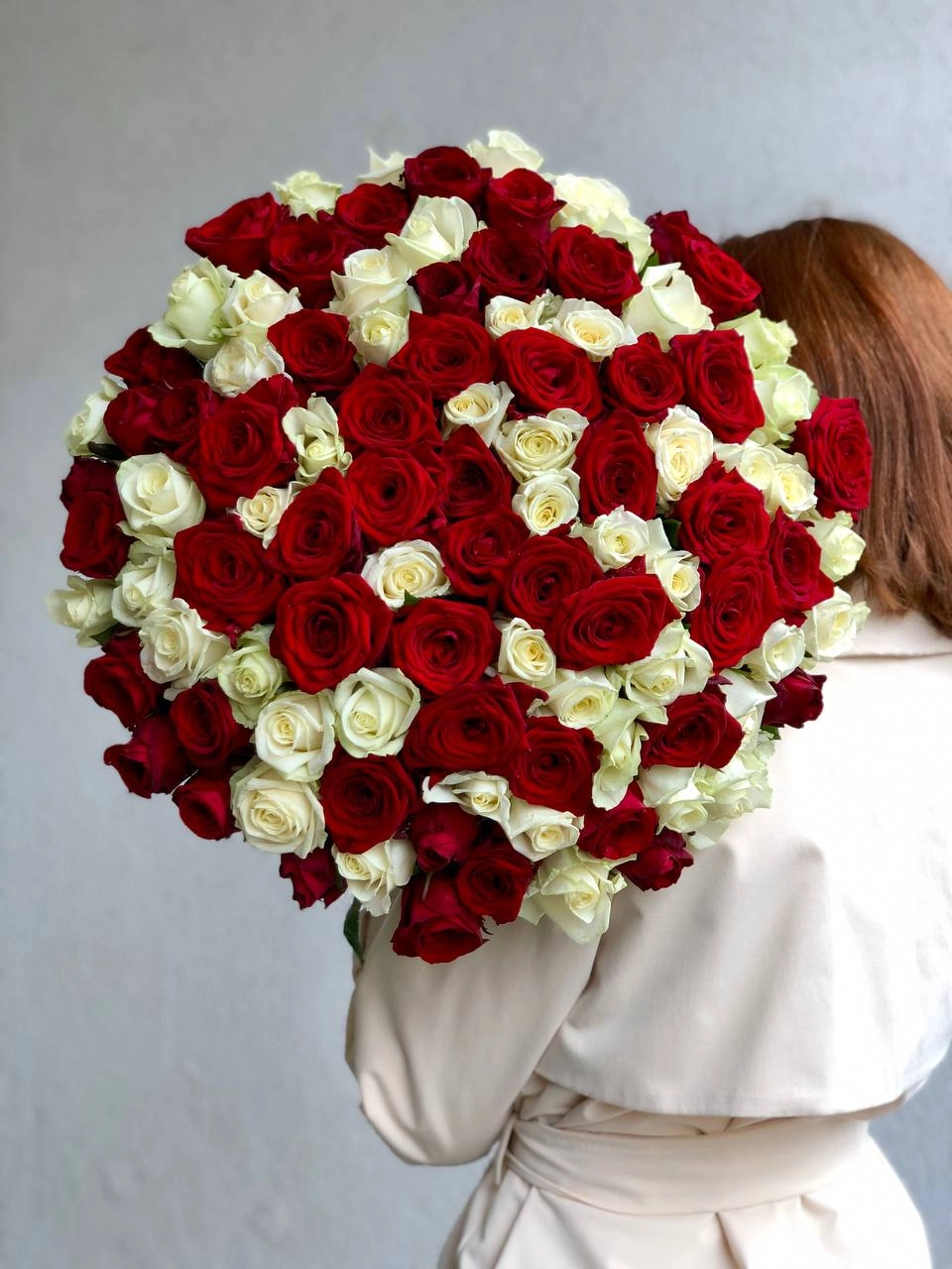 Картинка Букет из 101 розы "Два цвета" 50 см