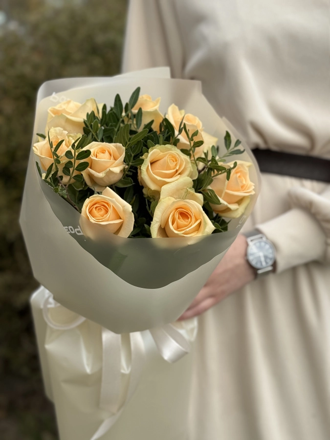 Картинка Букет из 9 роз "Нежность"  60 см