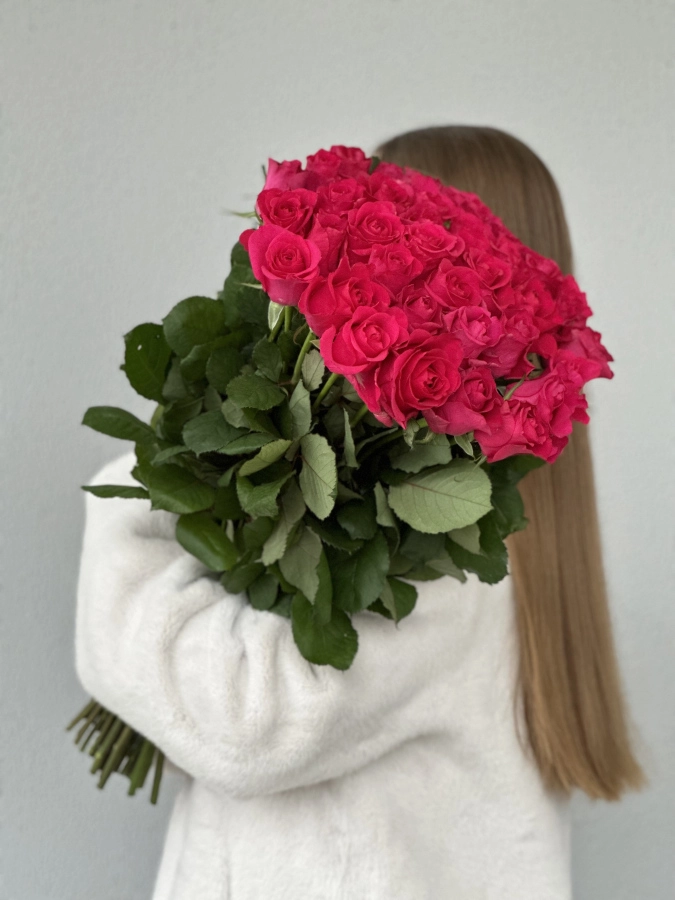 Картинка Букет из 31 розы  "Ренуар" 50 см