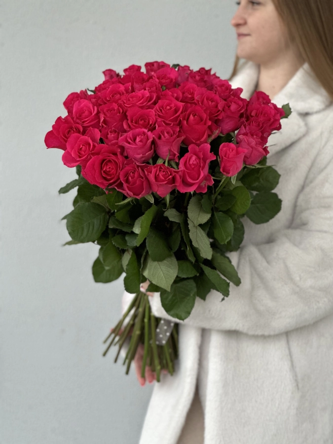 Картинка Букет из 31 розы  "Ренуар" 60 см