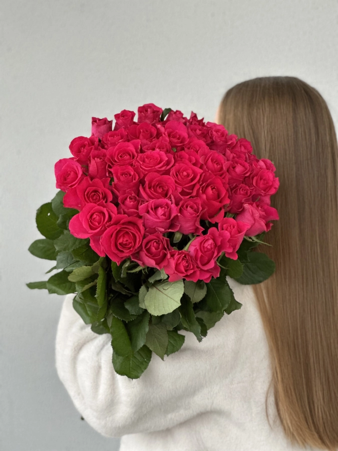 Картинка Букет из 31 розы  "Ренуар" 60 см